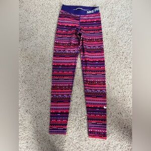 Nike Pro Multicolor Patterned Thermal Lined Leggings